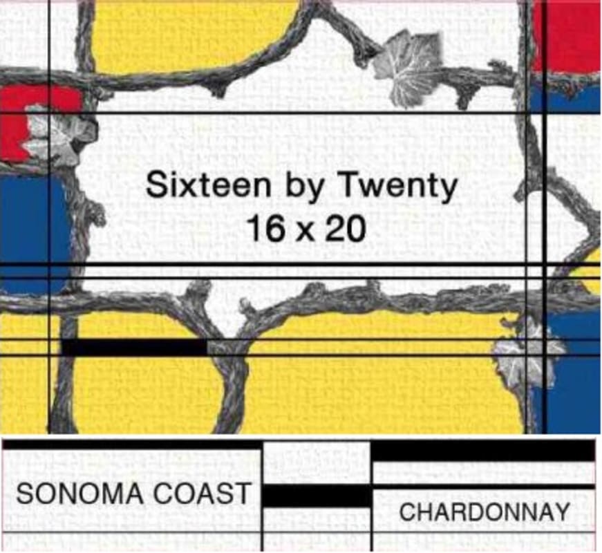 Sixteen by Twenty Wines 16 x 20 Chardonnay 2013 Front Label