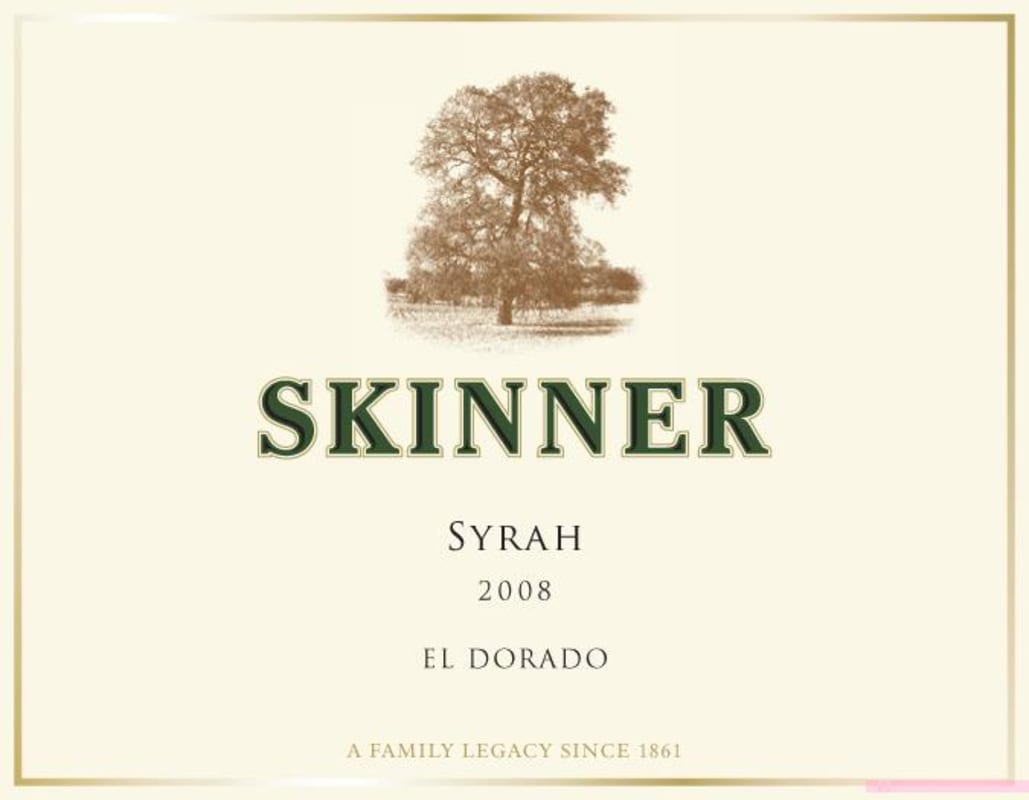 Skinner El Dorado Syrah 2008 Front Label