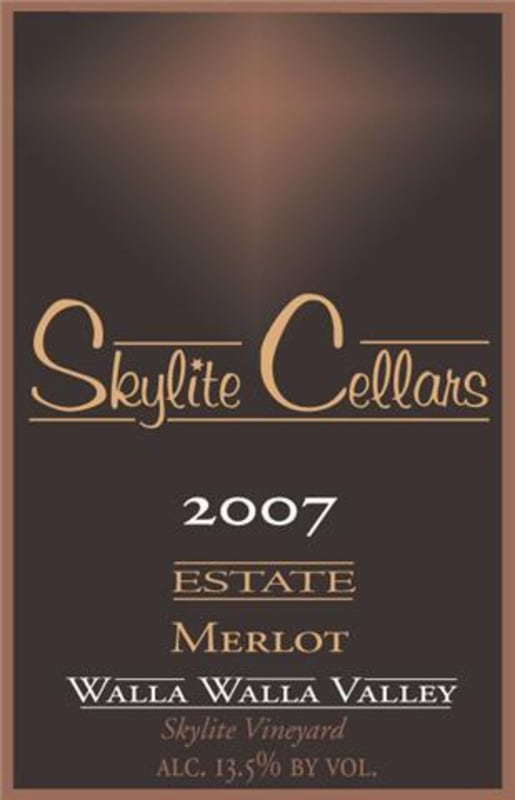 Skylite Cellars Estate Merlot 2007 Front Label