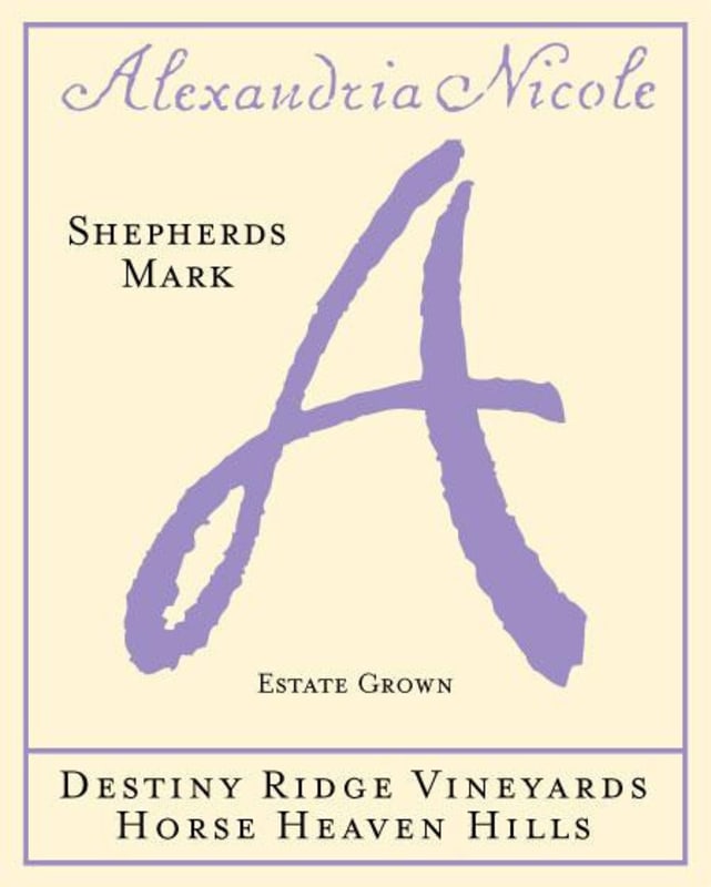 Alexandria Nicole Cellars Shepherds Mark White 2012 Front Label