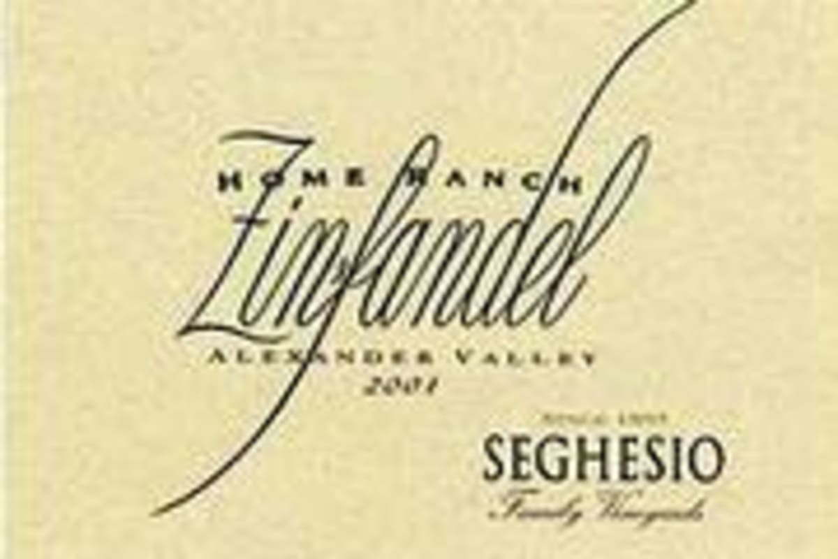 Seghesio Home Ranch Zinfandel 2001 Front Label
