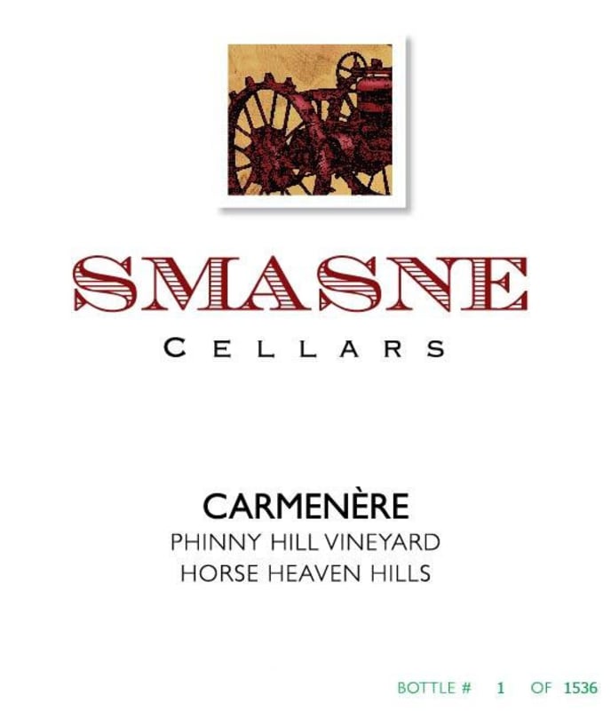 Smasne Cellars Carmenere 2012 Front Label