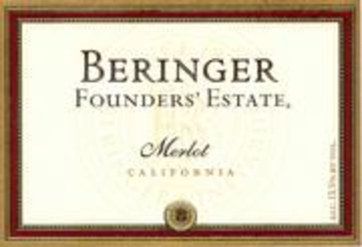 Beringer Founders' Estate Merlot 2000 Front Label