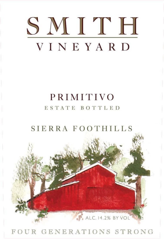 Smith Vineyard Primitivo 2013 Front Label