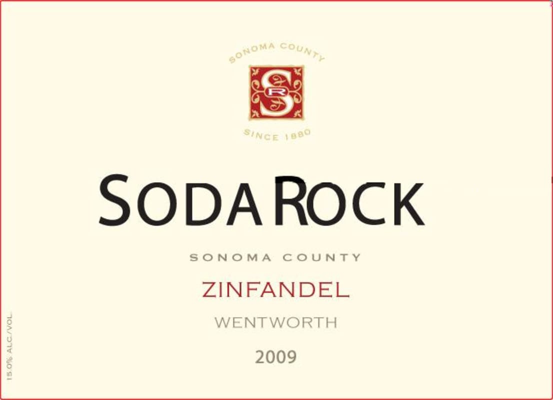 Soda Rock Winery Wentworth Zinfandel 2009 Front Label