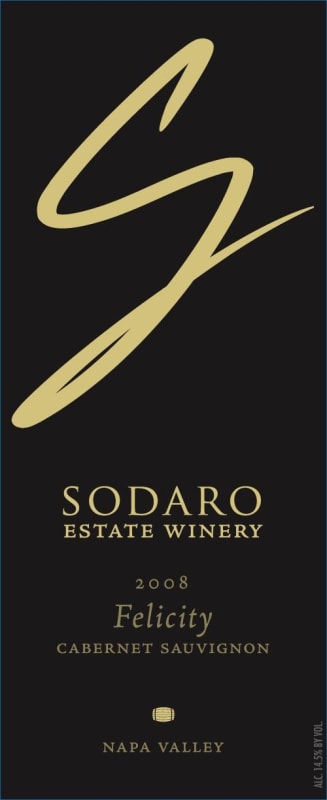 Sodaro Estate Winery Felicity Cabernet Sauvignon 2008 Front Label