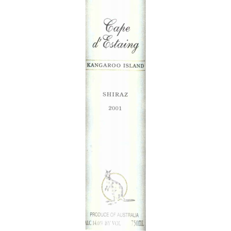 Cape d'Estaing Kangaroo Island Shiraz 2001 Front Label