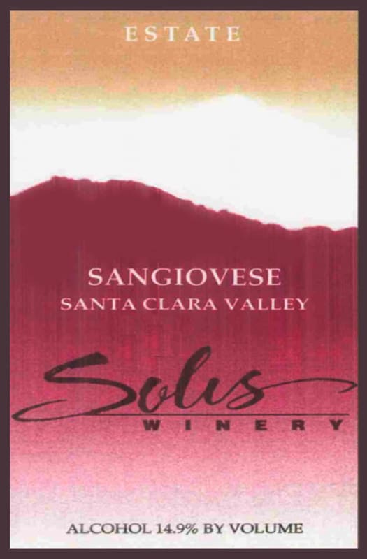 Solis Winery Estate Sangiovese 2010 Front Label