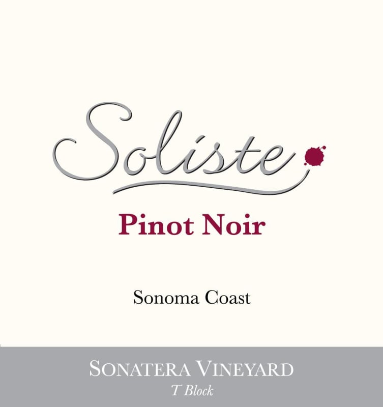 Soliste Cellars Sonatera Vineyard T Block Pinot Noir 2008 Front Label