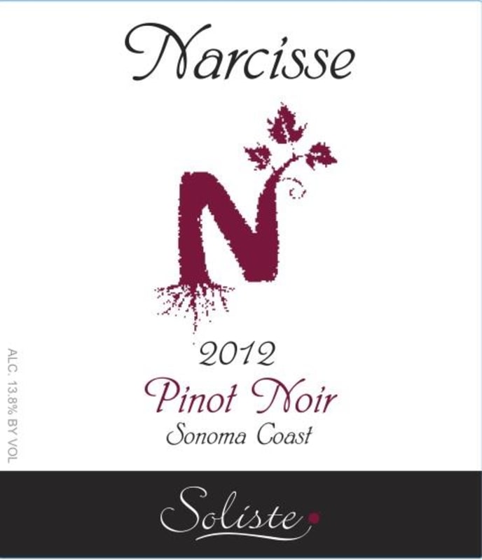 Soliste Cellars Pinot Noir 2012 Front Label