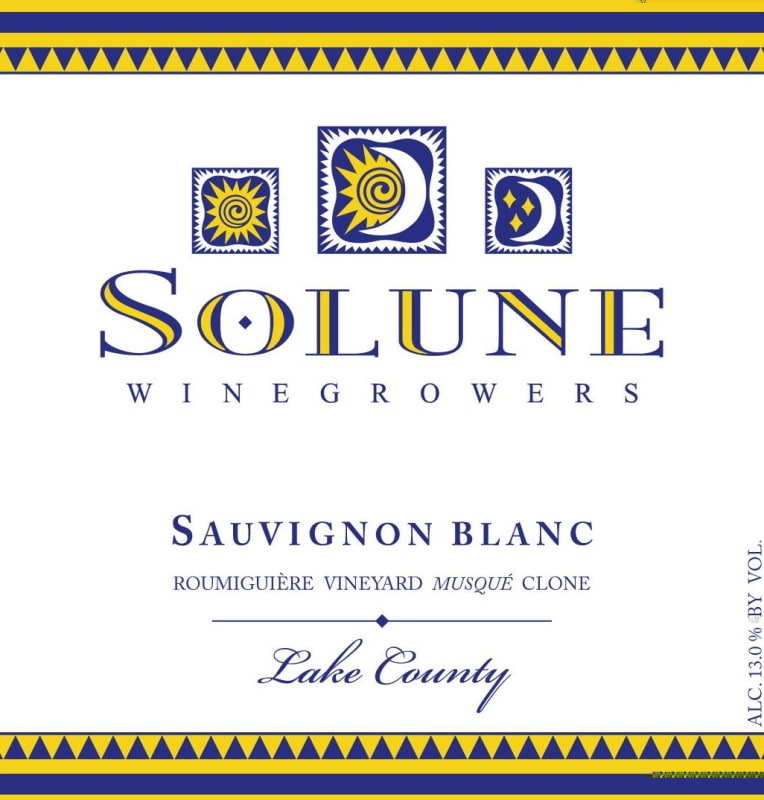 Solune Winery Sauvignon Blanc 2012 Front Label