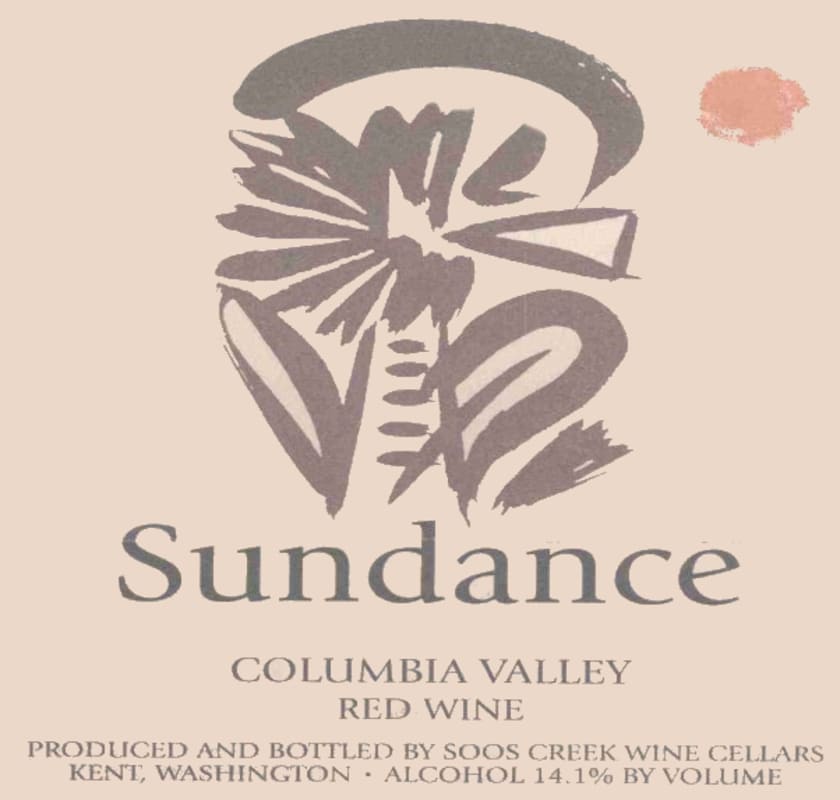 Soos Creek Wine Cellars Sundance 2012 Front Label
