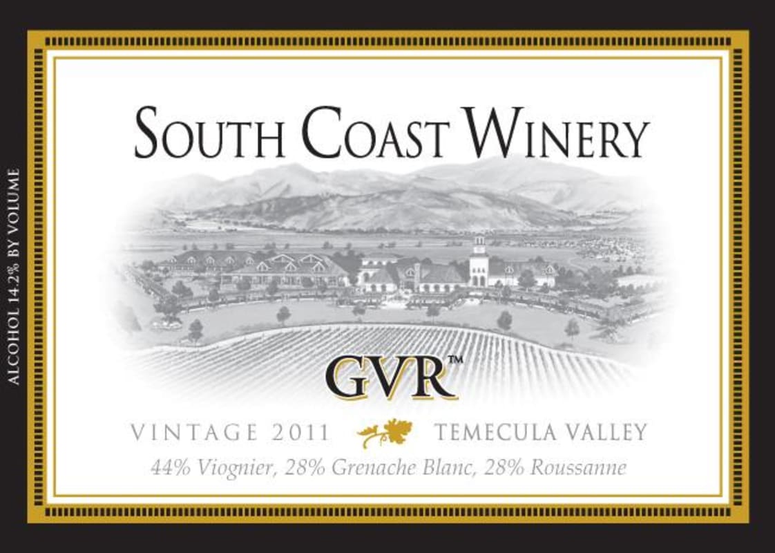 South Coast Winery GVR 2011 Front Label