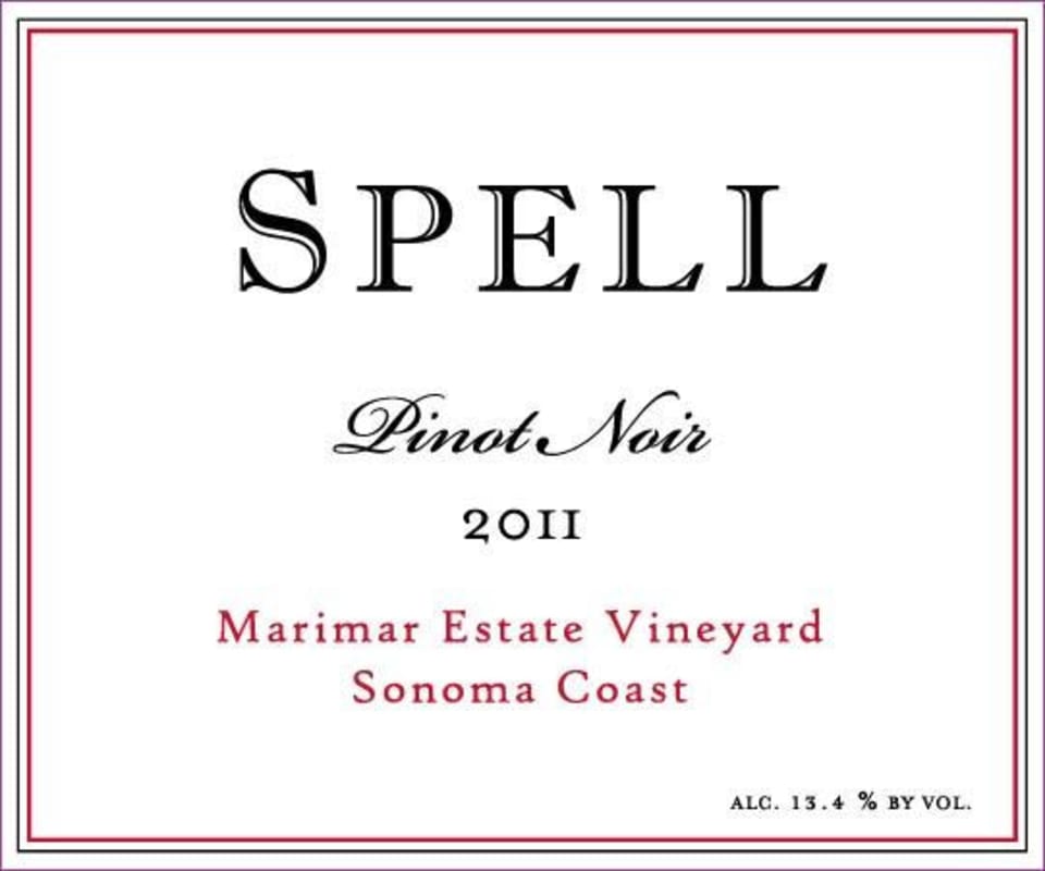 Spell Estate Marimar Vineyard Pinot Noir 2011 Front Label