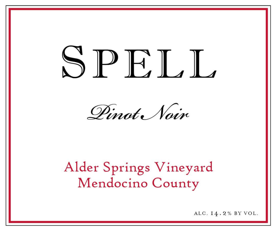 Spell Estate Alder Springs Pinot Noir 2013 Front Label