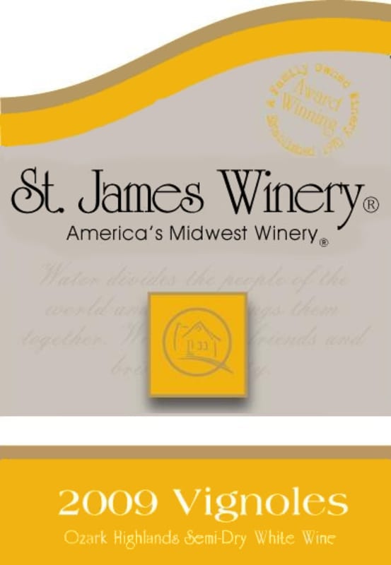 St James Winery Semi-Dry Vignoles 2009 Front Label