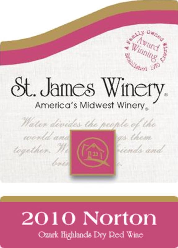 St James Winery Ozark Highlands Norton 2010 Front Label