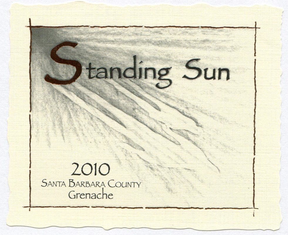 Standing Sun Wines Grenache 2010 Front Label