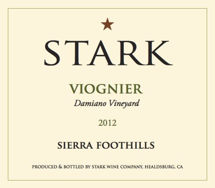 Stark Wine Damiano Viognier 2012 Front Label