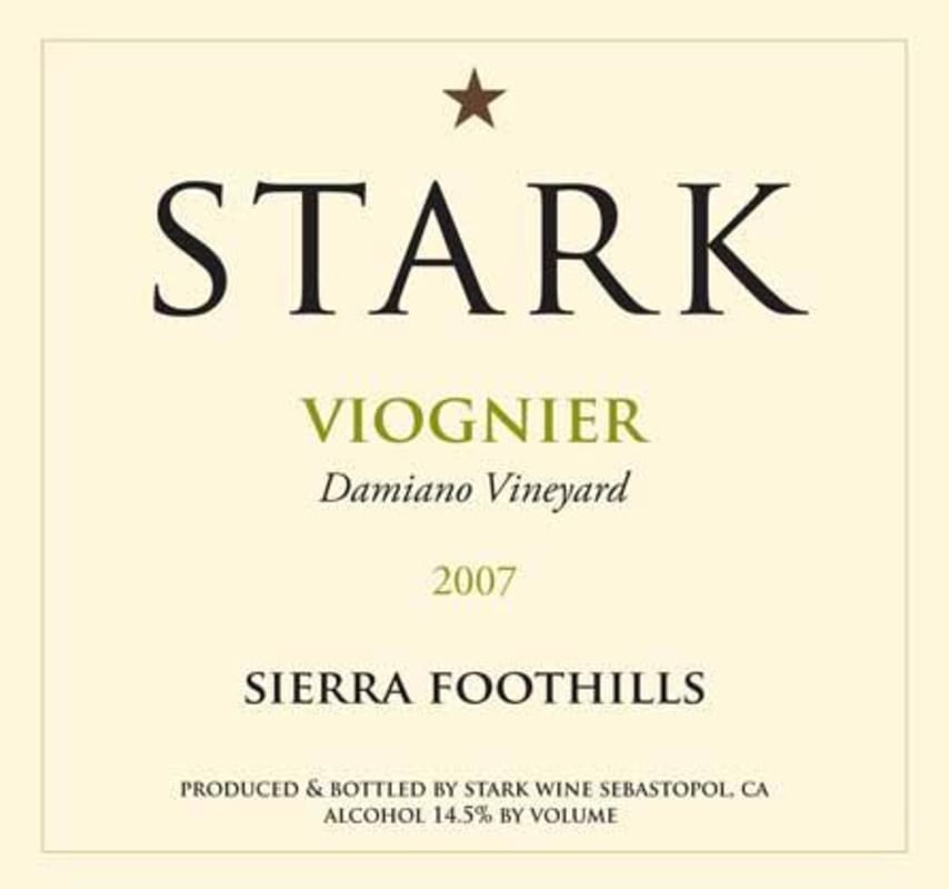 Stark Wine Damiano Viognier 2007 Front Label