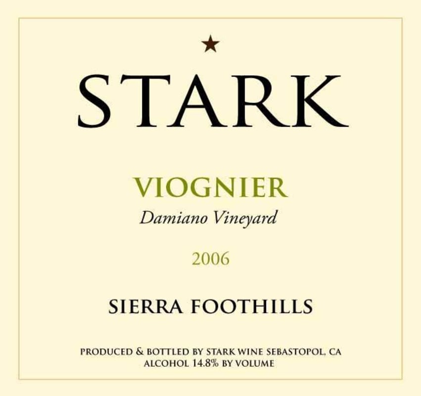 Stark Wine Damiano Viognier 2006 Front Label