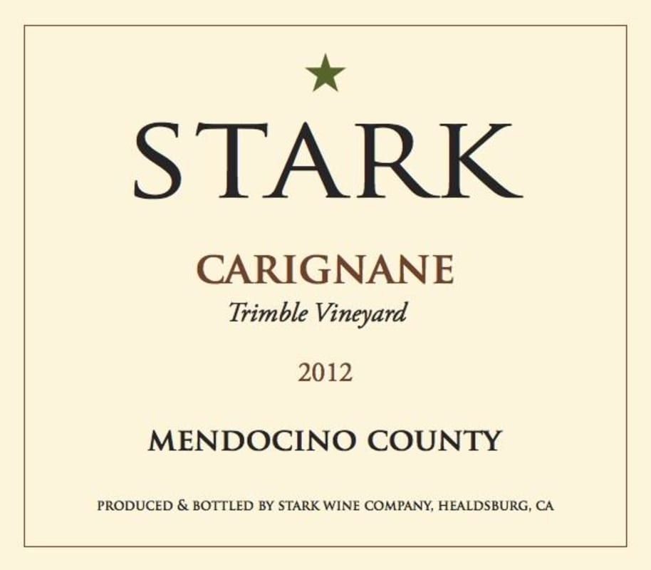 Stark Wine Trimble Vineyard Carignane 2012 Front Label