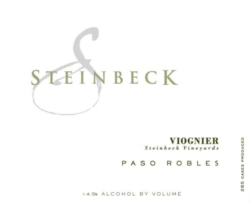 Steinbeck Vineyards & Winery Viognier 2012 Front Label