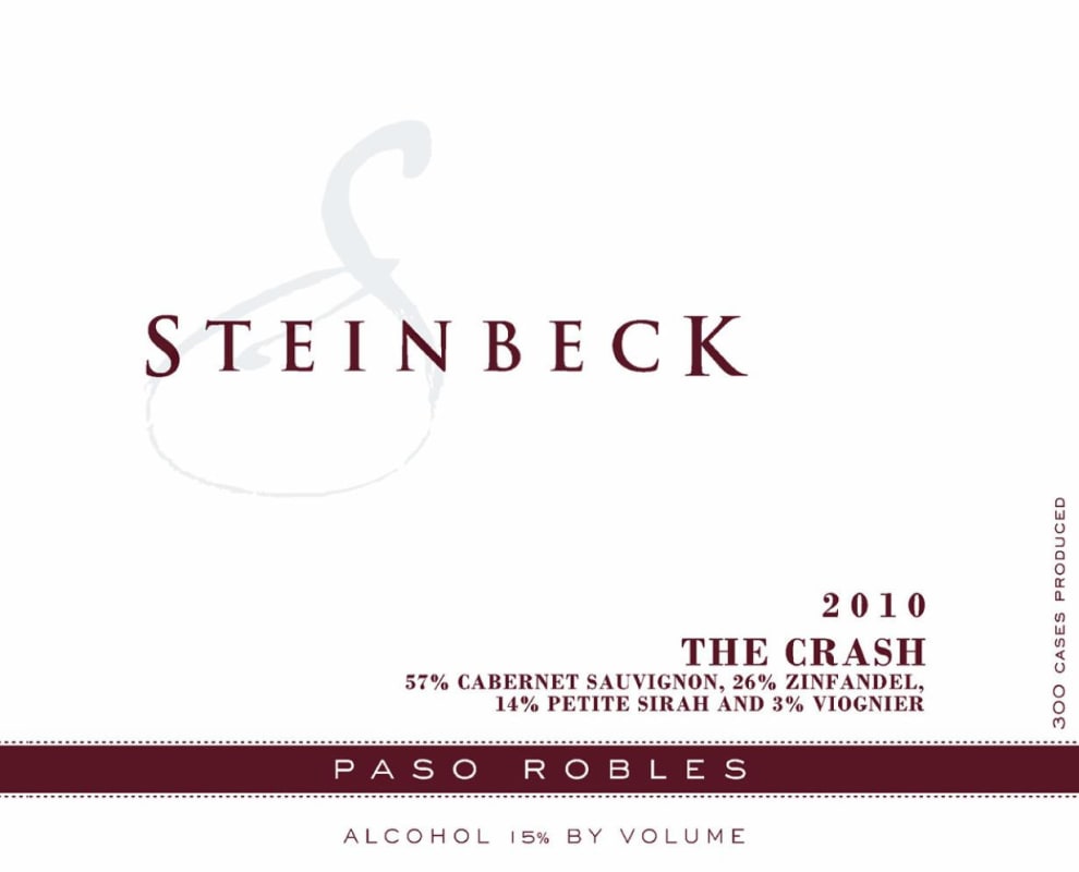 Steinbeck Vineyards & Winery The Crash 2010 Front Label