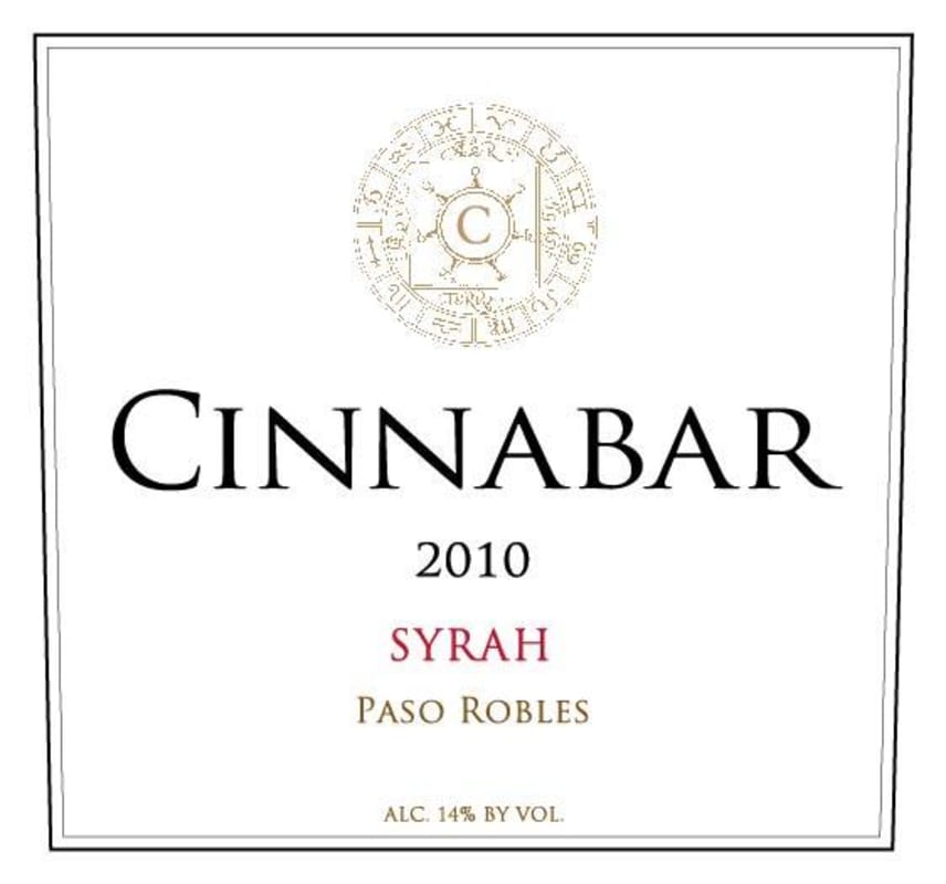 Cinnabar Paso Robles Syrah 2010 Front Label