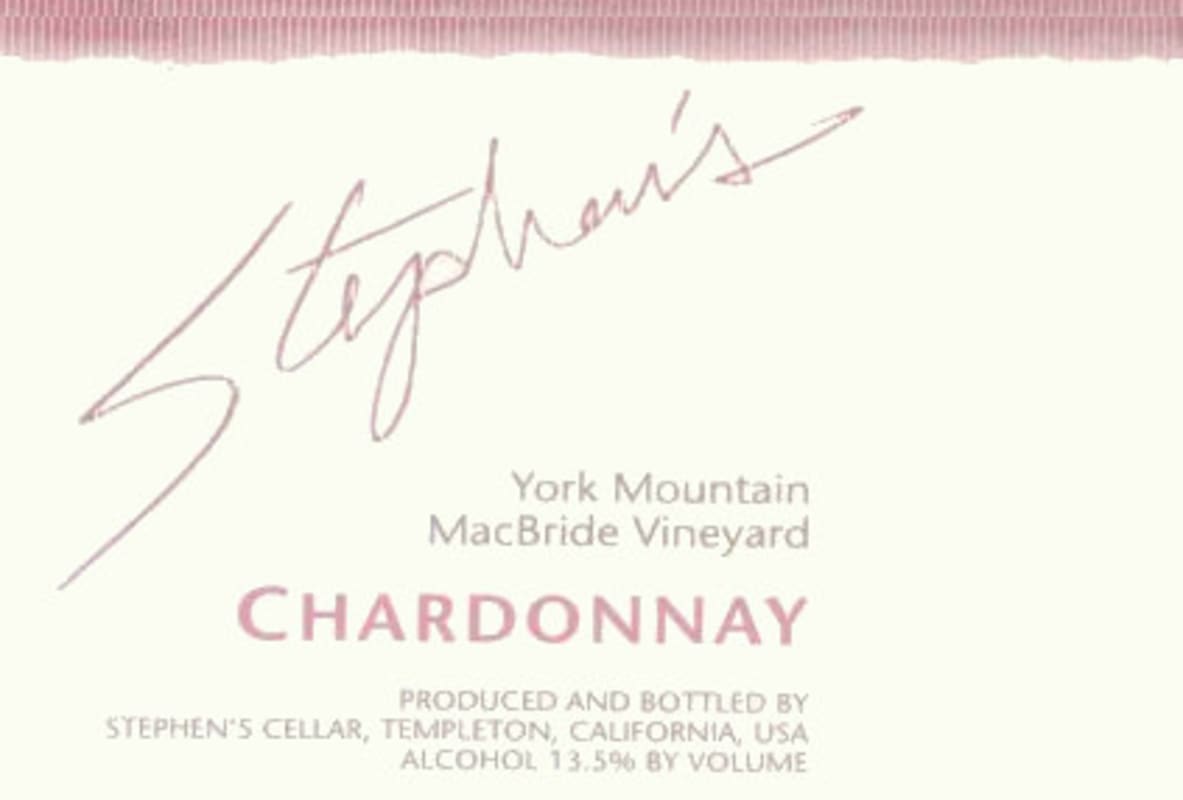 Stephen's Cellar & Vineyard MacBride Chardonnay 2005 Front Label