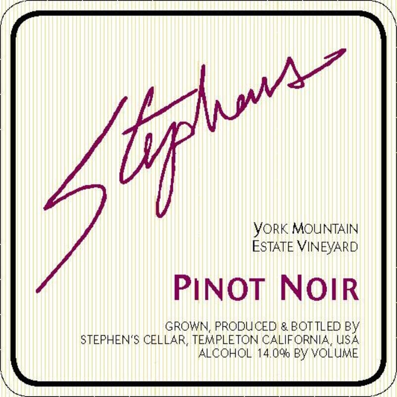Stephen's Cellar & Vineyard Estate Pinot Noir 2008 Front Label