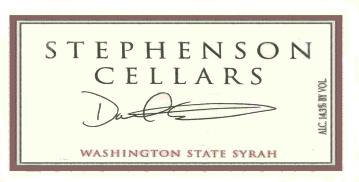 Stephenson Cellars Washington Syrah 2004 Front Label