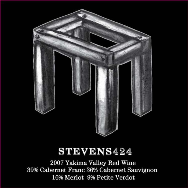 Stevens Winery 424 Red Wine 2007 Front Label