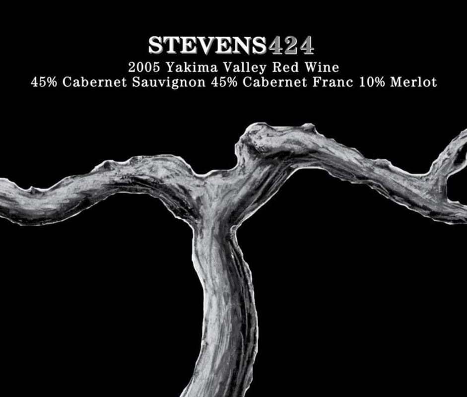 Stevens Winery 424 Red Wine 2005 Front Label