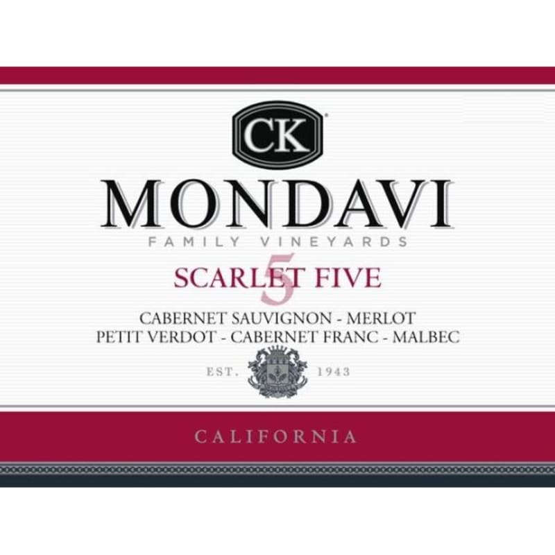 CK Mondavi Wildcreek Canyon Vineyards Scarlet Five 2013 Front Label