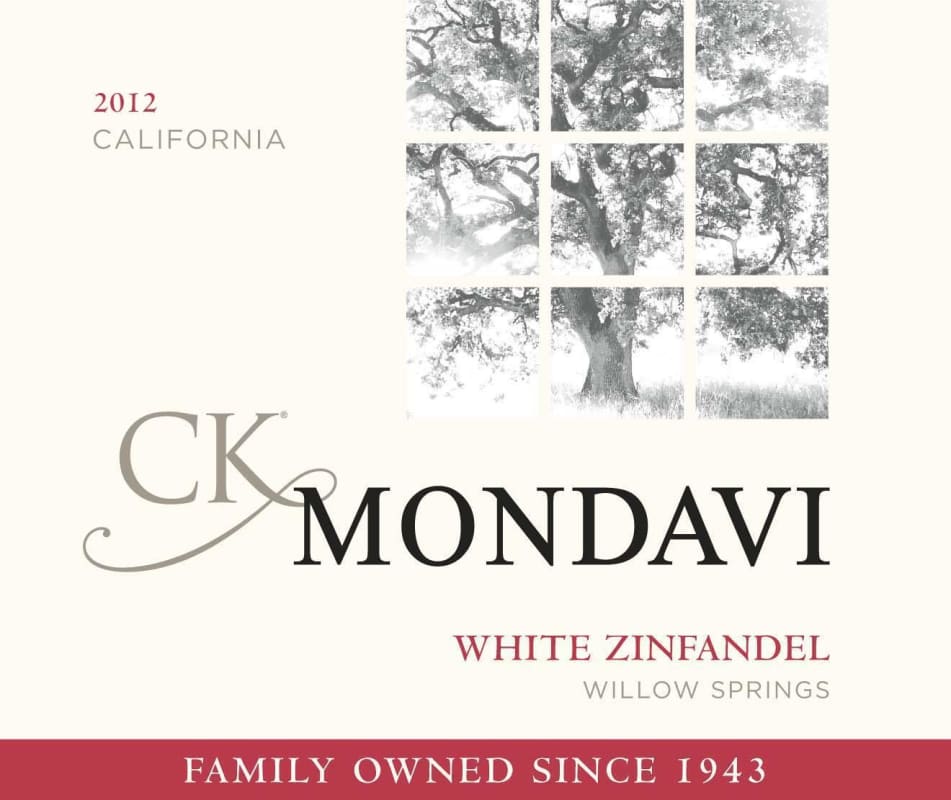 CK Mondavi Willow Springs White Zinfandel 2012 Front Label