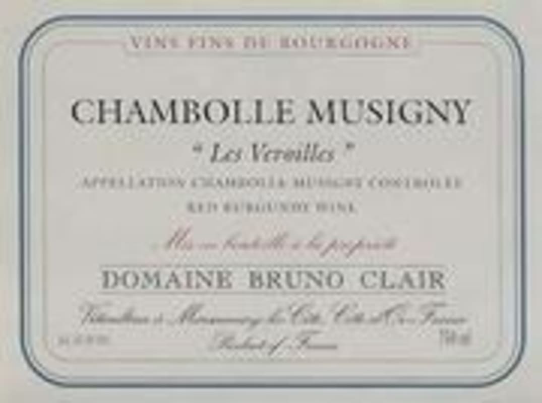 Bruno Clair Chambolle Musigny Les Veroilles 2000 Front Label