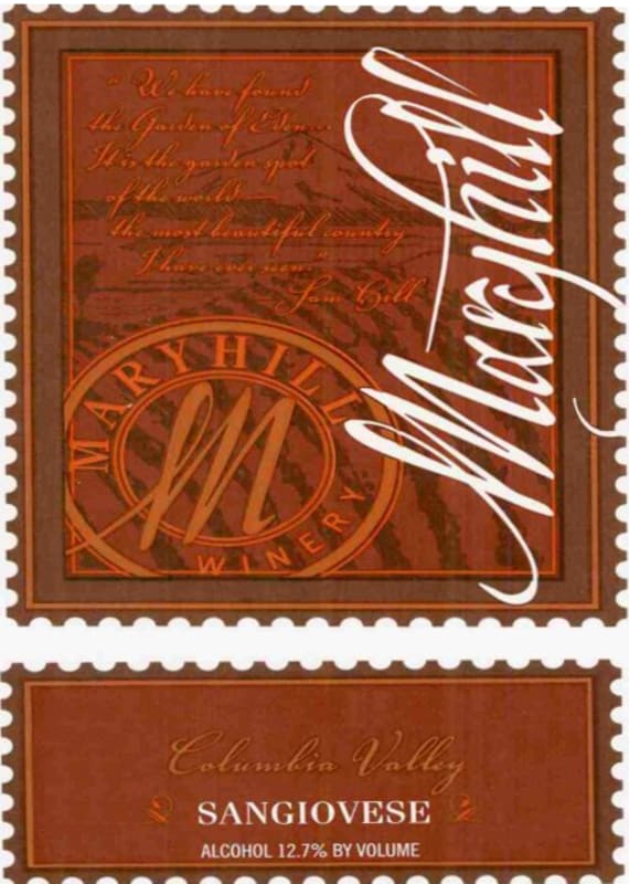 Maryhill Sangiovese 2007 Front Label