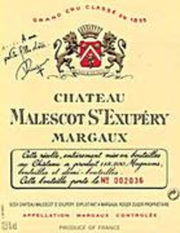 Chateau Malescot St. Exupery 1995 Front Label