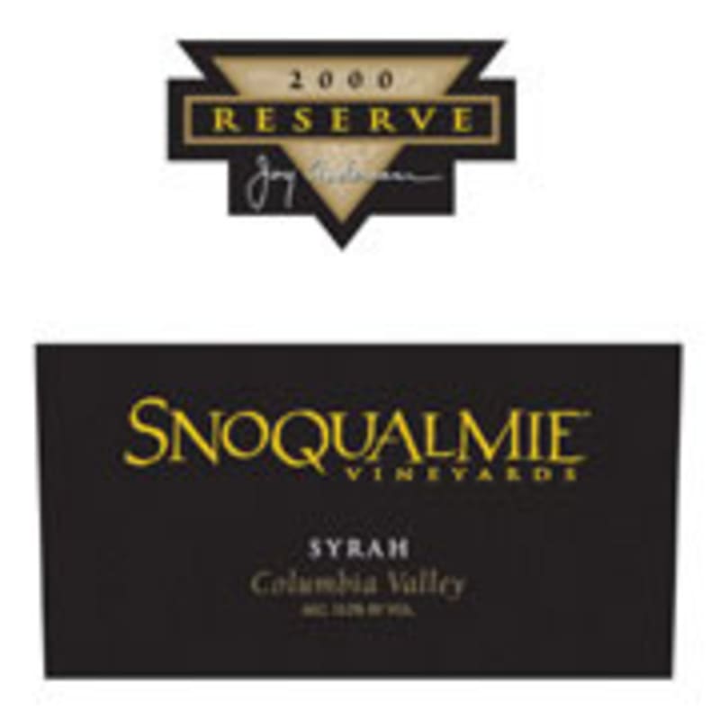 Snoqualmie Reserve Syrah 2000 Front Label