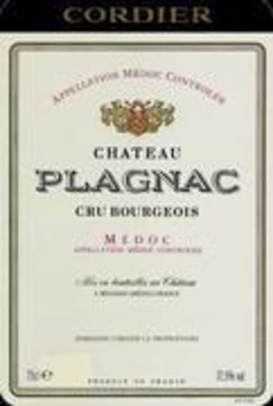 Chateau Plagnac Medoc 1995 Front Label