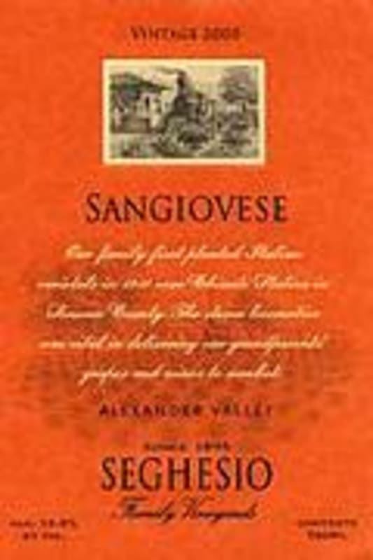 Seghesio Sangiovese (half-bottle) 2001 Front Label