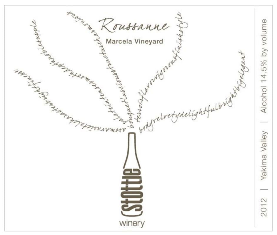 Stottle Winery Marcela Vineyard Roussanne 2012 Front Label