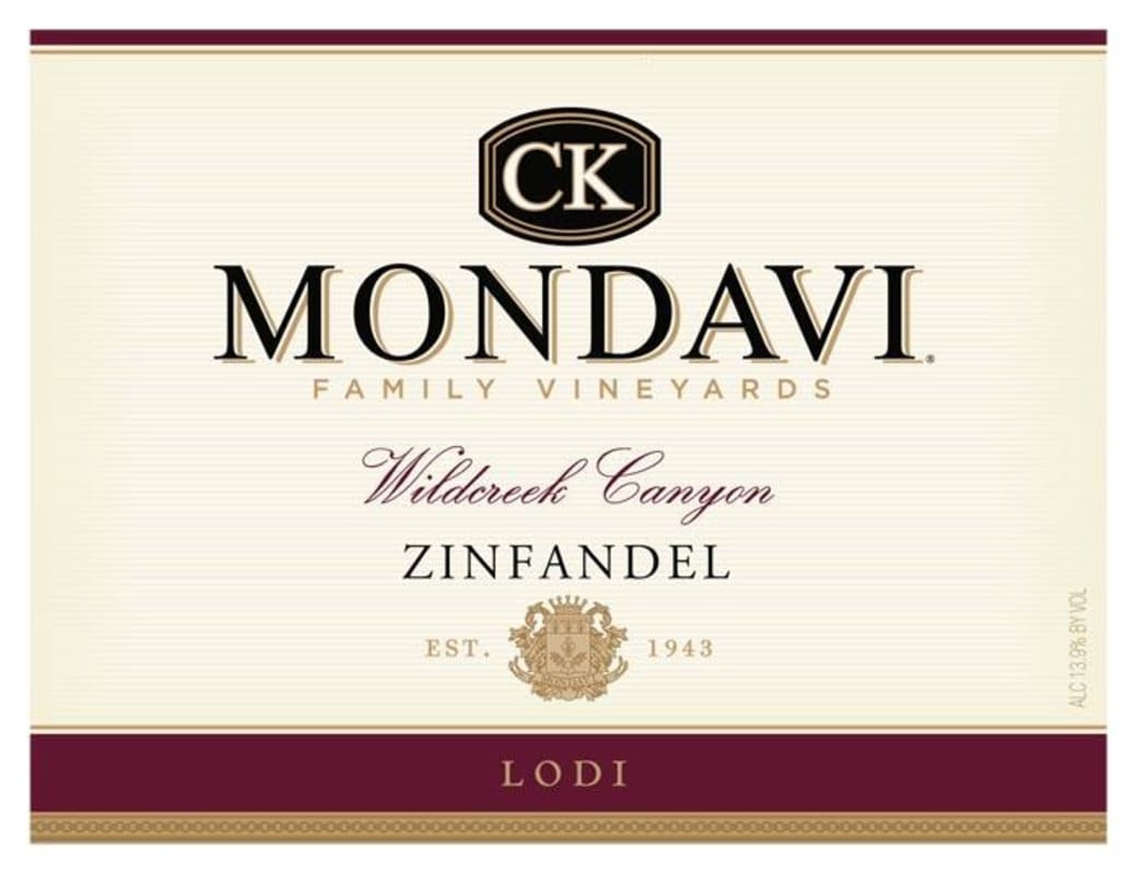 CK Mondavi Wildcreek Canyon Zinfandel 2011 Front Label