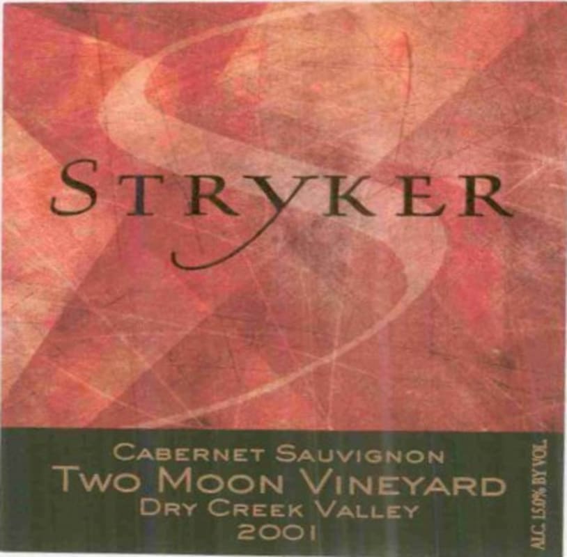 Stryker Sonoma Two Moon Vineyard Cabernet Sauvignon 2001 Front Label