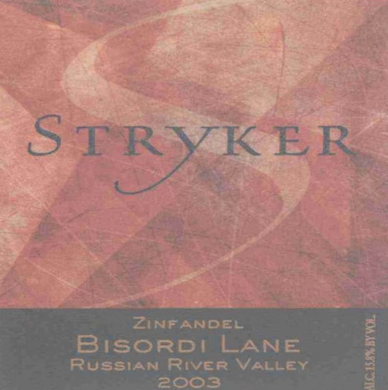 Stryker Sonoma Bisordi Lane Zinfandel 2003 Front Label