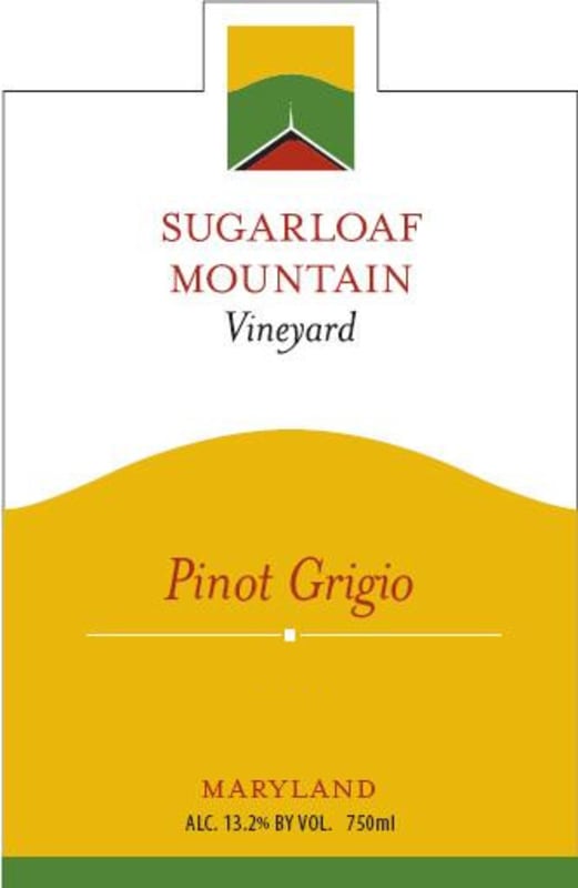 Sugarloaf Mountain Vineyard Pinot Gris 2015 Front Label