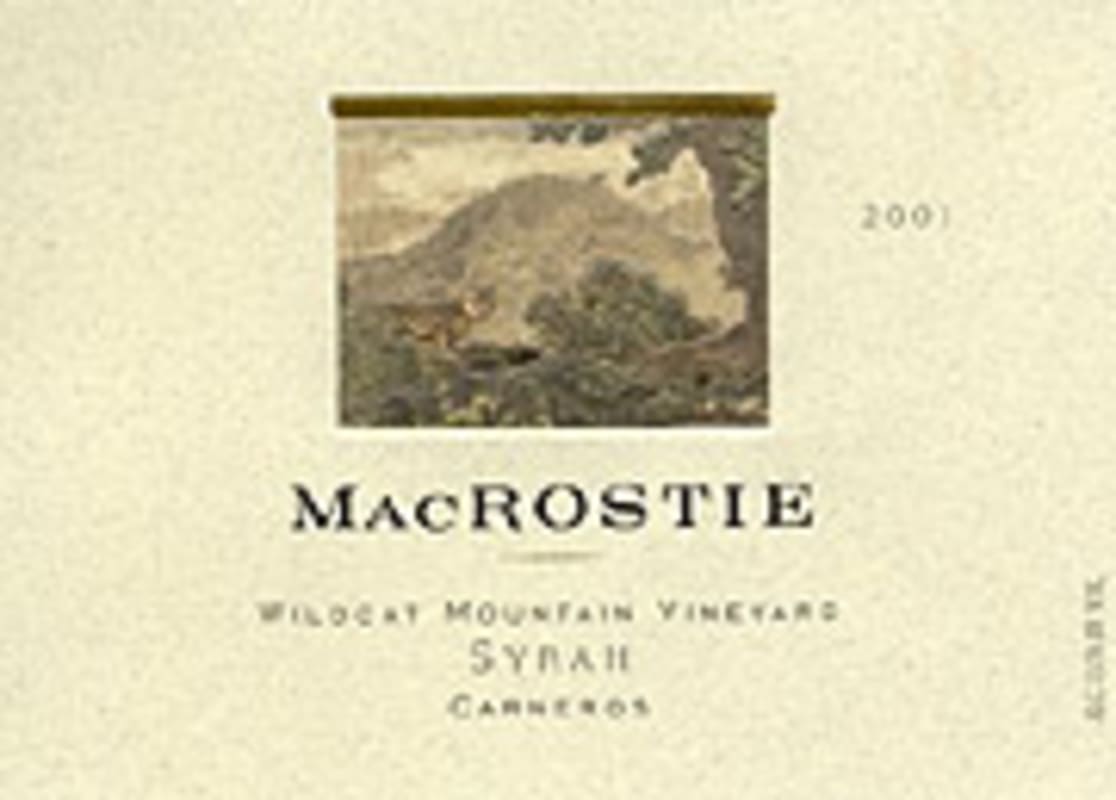 MacRostie Wildcat Mountain Vineyard Syrah 2001 Front Label