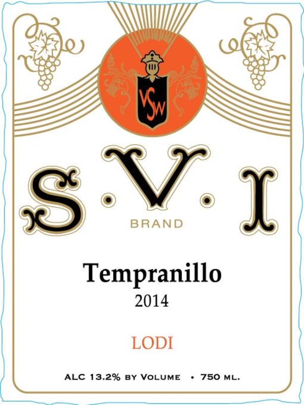 Sunland Vintage Winery Tempranillo 2014 Front Label