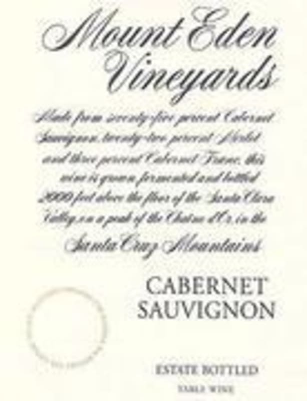 Mount Eden Vineyards Estate Cabernet Sauvignon 2000 Front Label